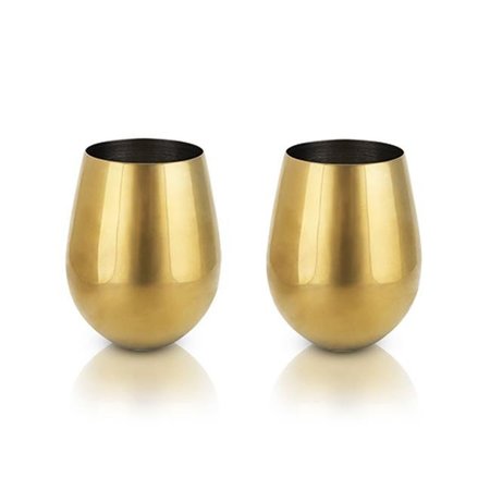 TRUE True 5242 Belmont Gold Stemless Wine Glasses 5242